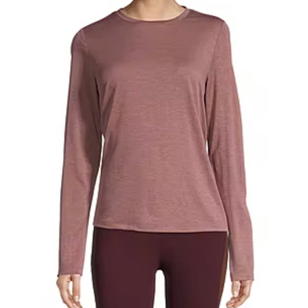 Xersion Women's Whitter Rose Crew Neck Long Sleeve T-Shirt in the Sizes L XL